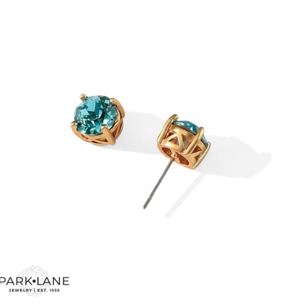 Park Lane Impressions Gold and teal Stud Earrings